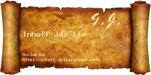 Inhoff Júlia névjegykártya